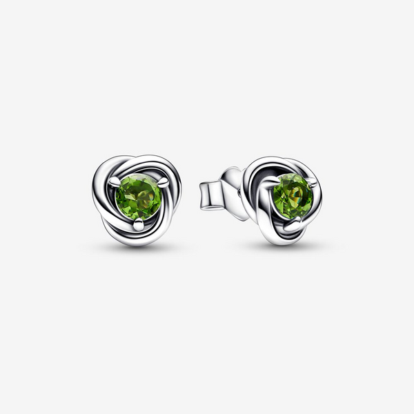Spring Green Eternity Circle Studs, Spring Green Crystal - August Vaughan's Jewelry Edenton, NC