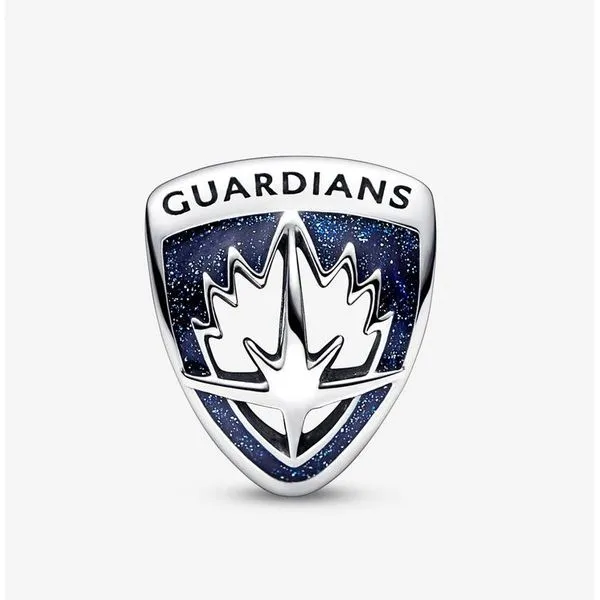 Marvel, Guardians of the Galaxy Rocket Raccoon & Groot Emblem, Blue Enamel Charm Image 2 Vaughan's Jewelry Edenton, NC