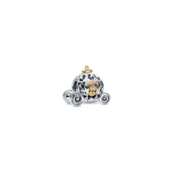 Pandora 792553CO1 Charm Silver Disney Princess Cindererlla Carriage Enchanted Diamond