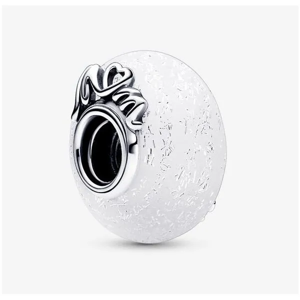 Glittery White Murano Glass Mom & Love Charm Vaughan's Jewelry Edenton, NC