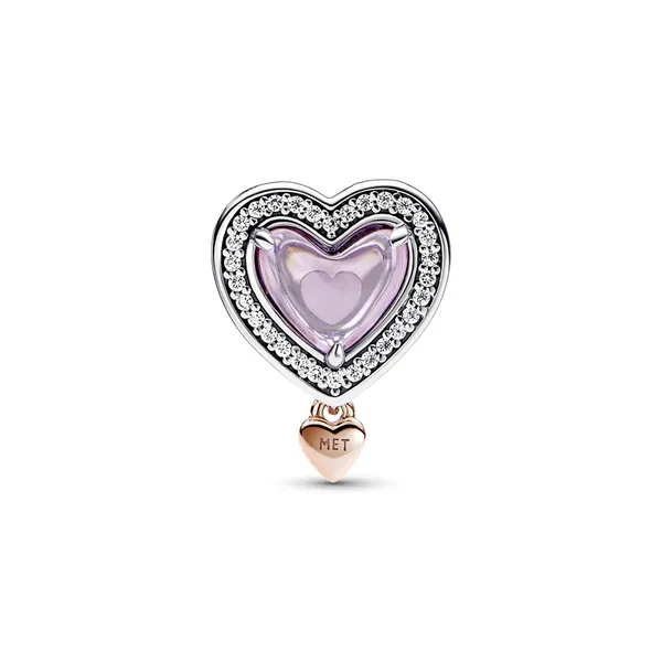 RGP Openwork Mom & Heart, Pink & Clear CZ Charm Vaughan's Jewelry Edenton, NC