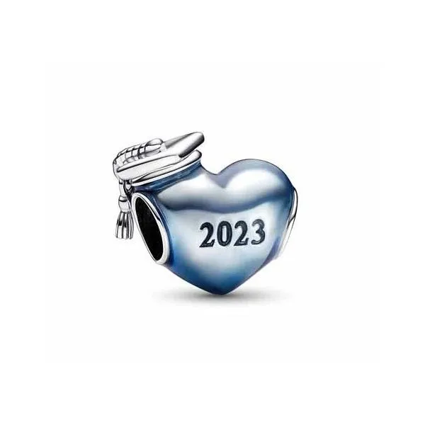Blue 2023 Graduation Heart, Enamel Charm Vaughan's Jewelry Edenton, NC