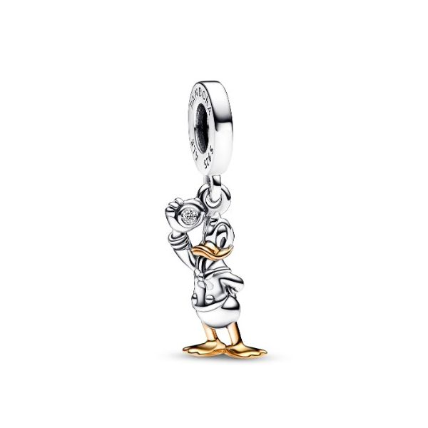 Disney 100th Anniversary Donald Duck Dangle, Lab Created Diamond Charm Vaughan's Jewelry Edenton, NC