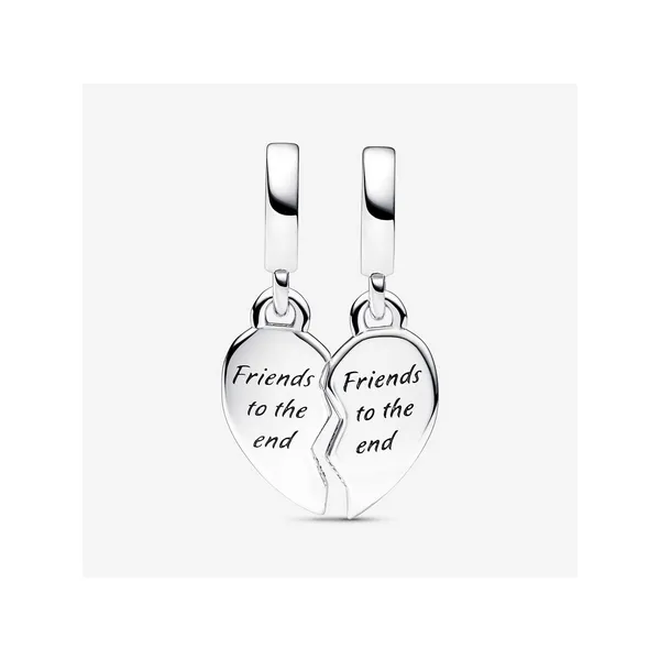 Friends Splittable Heart Dangle Charm, Clear CZ Image 2 Vaughan's Jewelry Edenton, NC