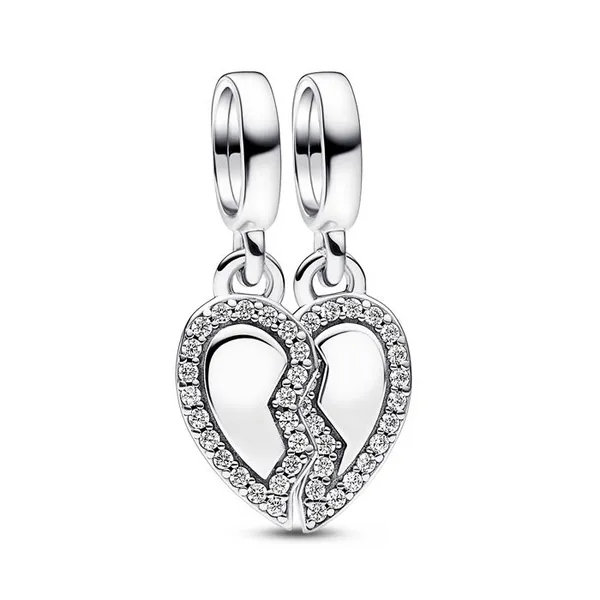 Friends Splittable Heart Dangle Charm, Clear CZ Vaughan's Jewelry Edenton, NC