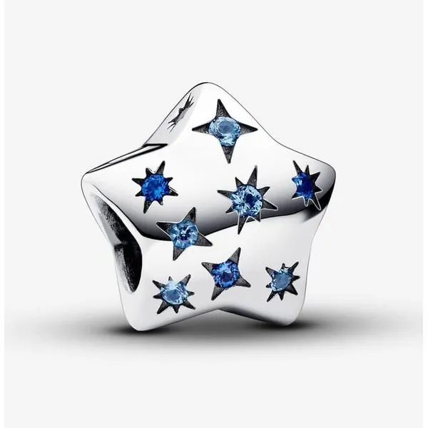 Bold Shooting Star Charm, Stellar Blue Crystals Vaughan's Jewelry Edenton, NC
