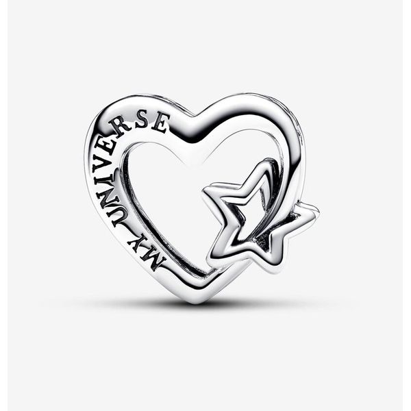 Openwork Family Heart & Star Charm Image 2 Vaughan's Jewelry Edenton, NC