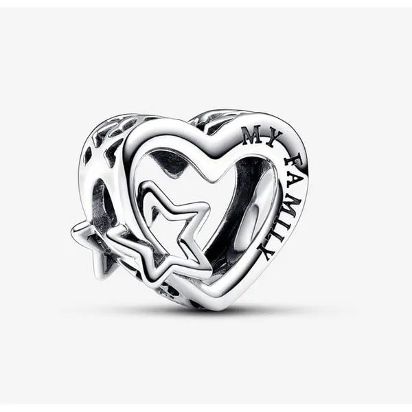 Openwork Family Heart & Star Charm Vaughan's Jewelry Edenton, NC