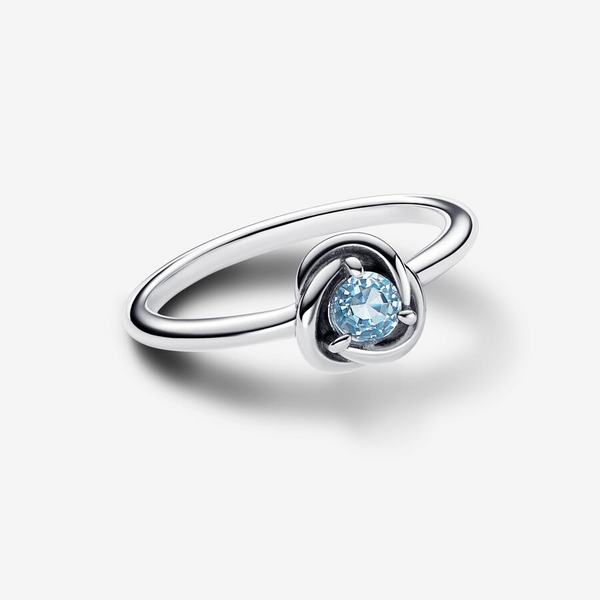 7, Sea Aqua Blue Eternity Circle Ring, Man-Made Crystal - March Vaughan's Jewelry Edenton, NC