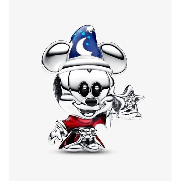 Disney, Sorcerer Apprentice Mickey Mouse Charm, Enamel & Clear CZ Vaughan's Jewelry Edenton, NC