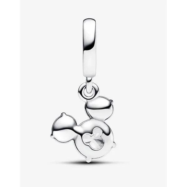 Disney, Mickey Mouse Sparkling Head Silhouette Dangle Charm, Clear CZ Image 2 Vaughan's Jewelry Edenton, NC