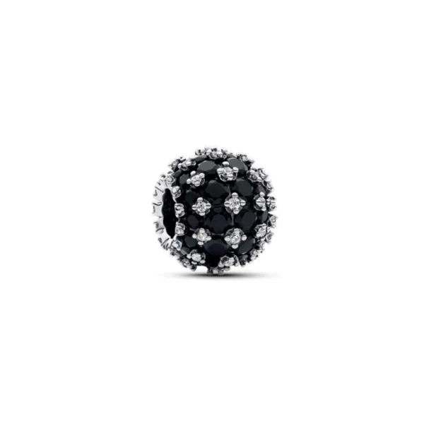 Sparkling Pave Round Black Charm, Clear CZ and Man-made Crystals Vaughan's Jewelry Edenton, NC