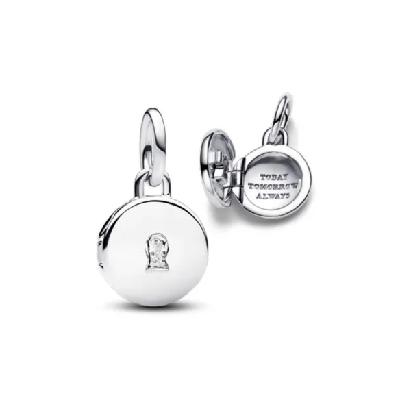 Openable and Engravable Love Locket Dangle Charm, Clear CZ Vaughan's Jewelry Edenton, NC