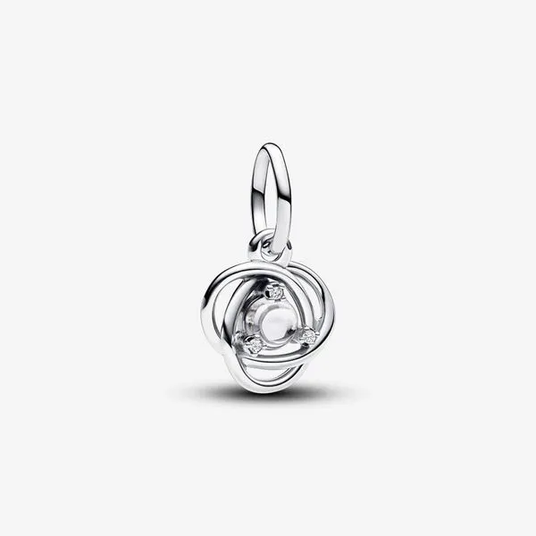 April Clear Eternity Circle Dangle Charm, Clear CZ Vaughan's Jewelry Edenton, NC