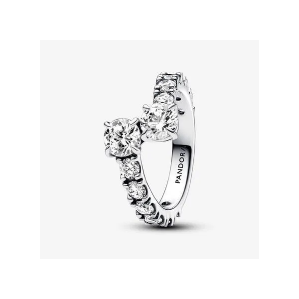 9, Sparkling Overlapping Band Ring, Clear CZ Vaughan's Jewelry Edenton, NC