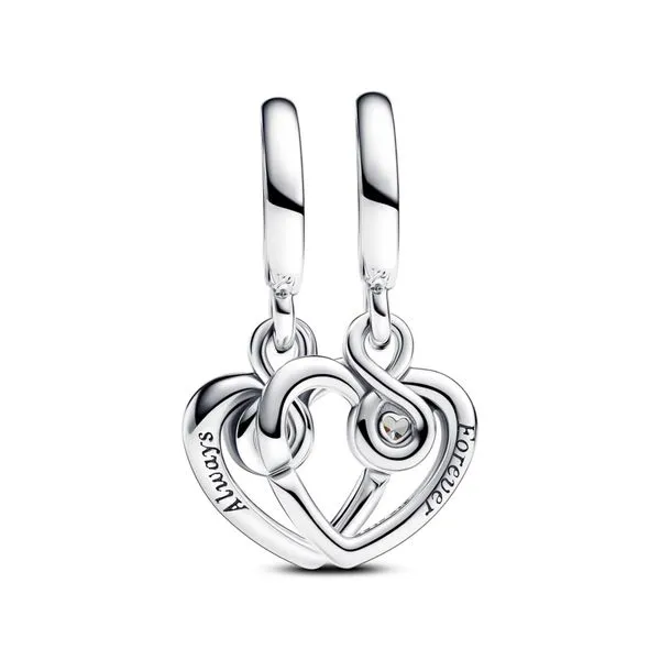 Forever & Always Splittable Dangle Charm, Clear CZ Image 3 Vaughan's Jewelry Edenton, NC