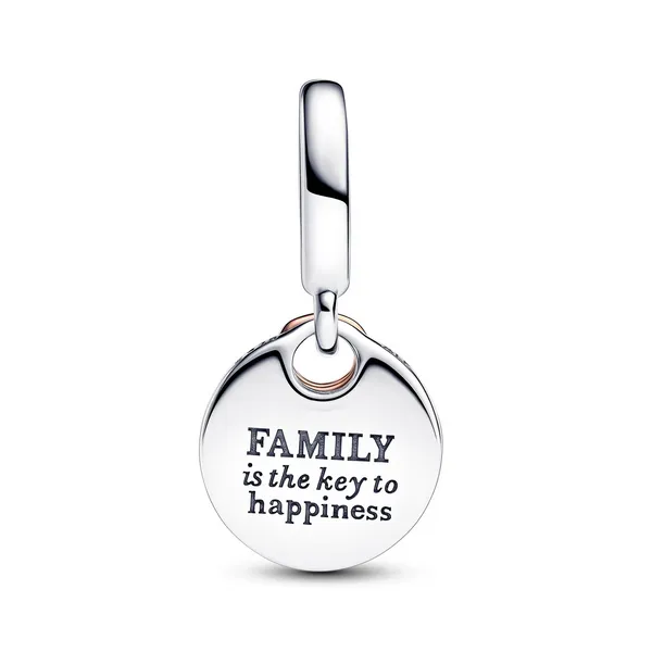 SS/RGP Key to Happiness Double Dangle Charm Image 2 Vaughan's Jewelry Edenton, NC