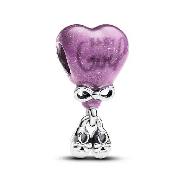 Color-Changing Gender Reveal Girl Charm, Color-Changing Purple to Light Pink & Black Enamel Vaughan's Jewelry Edenton, NC