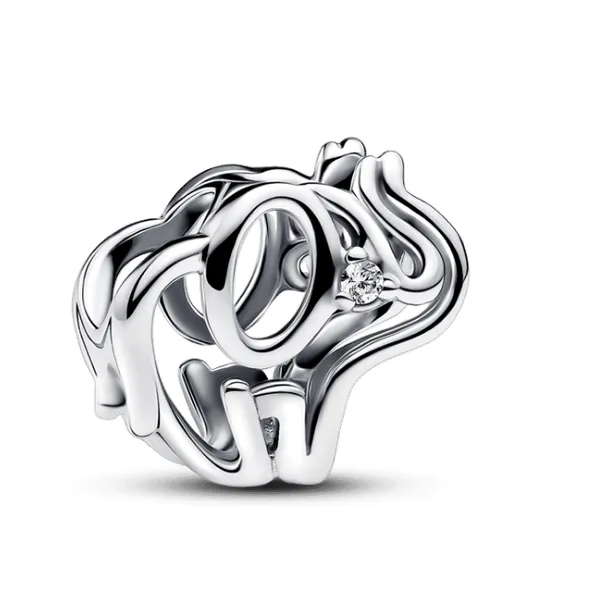 Openwork Elephant Charm, Clear CZ Vaughan's Jewelry Edenton, NC