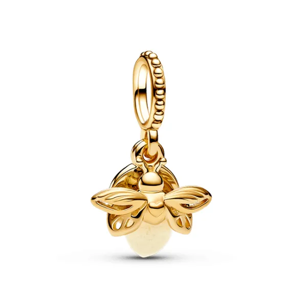 YGP Glow-in-the-Dark Firefly Dangle Charm, Yellow Photoluminescent Glass Vaughan's Jewelry Edenton, NC