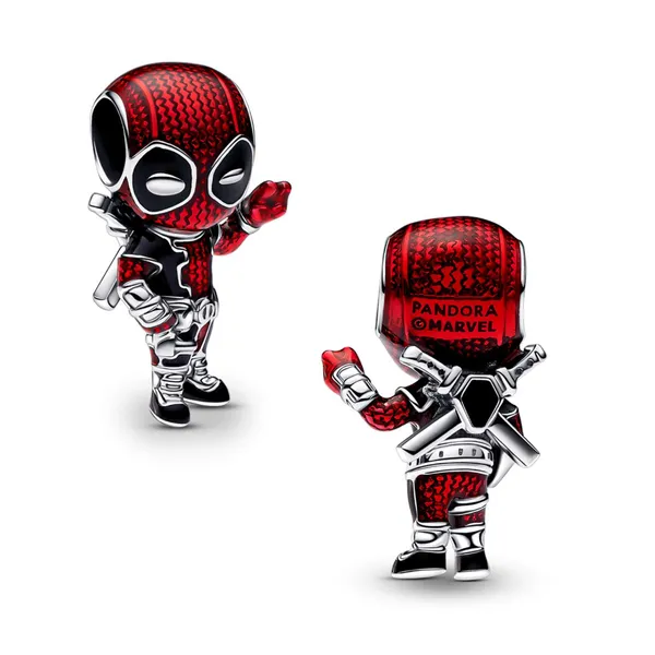 Marvel Deadpool Charm, Black & Transparent Red Enamel Vaughan's Jewelry Edenton, NC