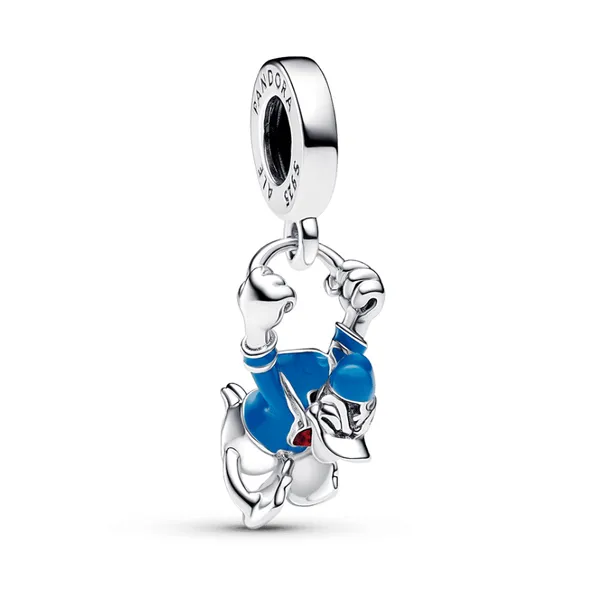 Disney Daffy Duck Dangle Charm, Azure Blue & Holo Glittery Chili Pepper Red Enamel Vaughan's Jewelry Edenton, NC