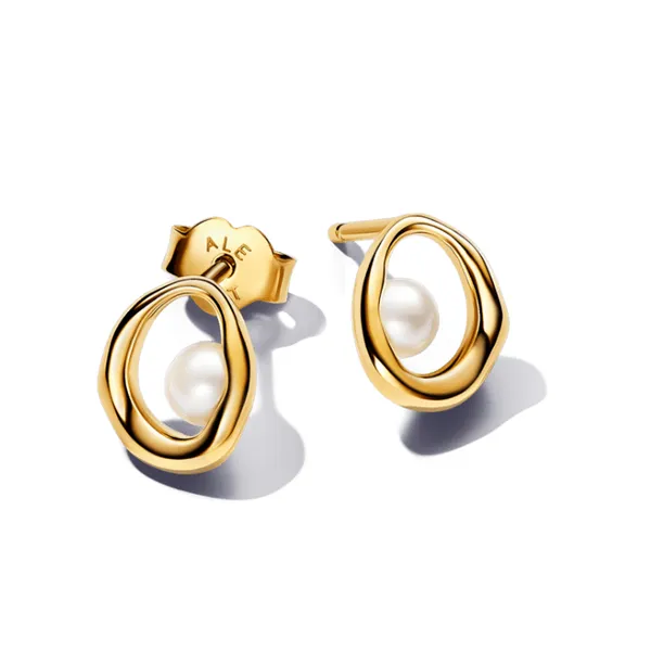 YGP Essence Organically Shaped Oval & Treated Freshwater Cultured Pearl Stud Earrings Vaughan's Jewelry Edenton, NC