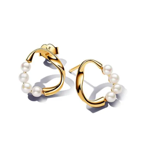 YGP Essence Organically Shaped Circle & Treated Freshwater Cultured Pearls Stud Earrings Vaughan's Jewelry Edenton, NC