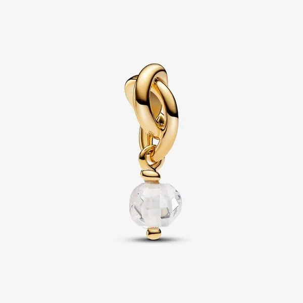 YGP April Clear Eternity Circle Dangle Charm, Clear CZ Vaughan's Jewelry Edenton, NC