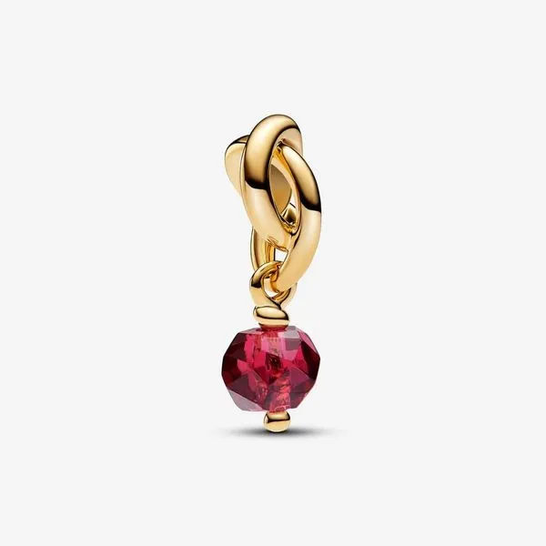 YGP July True Red Eternity Circle Dangle Charm, Man-Made Crystal Vaughan's Jewelry Edenton, NC