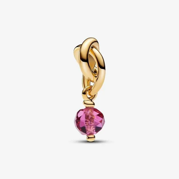 YGP October Phlox Pink Eternity Circle Dangle Charm, Man-Made Crystal Vaughan's Jewelry Edenton, NC