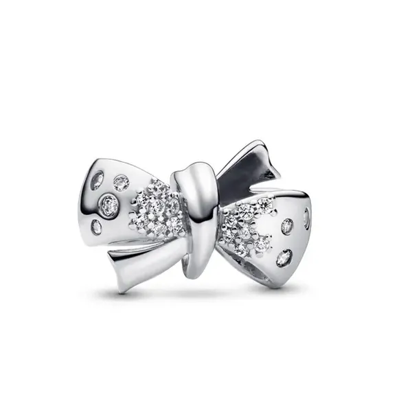 Sparkling Bow Charm, Clear CZ Vaughan's Jewelry Edenton, NC