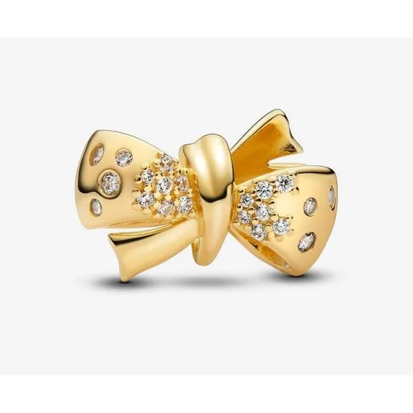 YGP Sparkling Bow Charm, Clear CZ Vaughan's Jewelry Edenton, NC