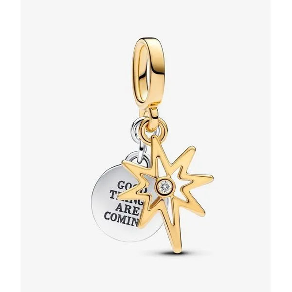 SS/YGP North Star Lab-Grown Diamond Dangle Charm, 0.016CT GI VS2+ Vaughan's Jewelry Edenton, NC