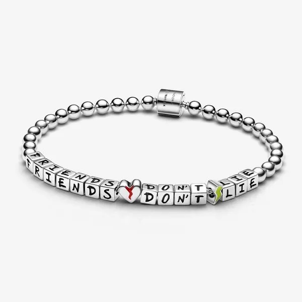 7.5, Stranger Things Friendship Bracelet, Red, Yellow & Glow-in-the-Dark Wild Lime Enamel Vaughan's Jewelry Edenton, NC