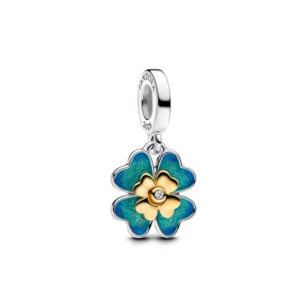 SS/YGP Spinnable Four Leaf Clover Lab Grown Diamond Dangle 2025 Club Charm Vaughan's Jewelry Edenton, NC
