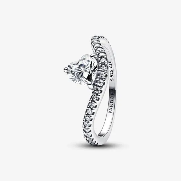 7, Wave Pave' Heart Ring, Clear CZ Vaughan's Jewelry Edenton, NC