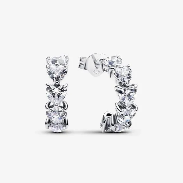 Sparkling Hearts Open Hoop Earrings Vaughan's Jewelry Edenton, NC
