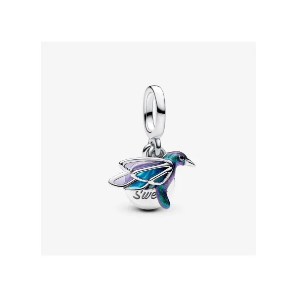 Hummingbird Double Dangle Charm, Enamel Vaughan's Jewelry Edenton, NC