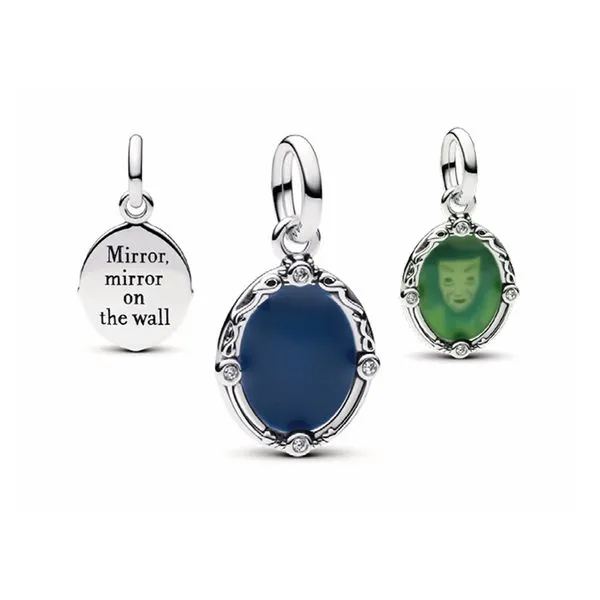 Disney Snow White Magic Mirror Dangle Charm, CZ, Color Changing Deep Blue/White Vaughan's Jewelry Edenton, NC