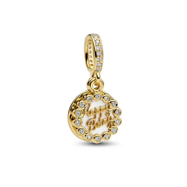 YGP Happy Birthday Cake Dangle Charm, Clear CZ Vaughan's Jewelry Edenton, NC