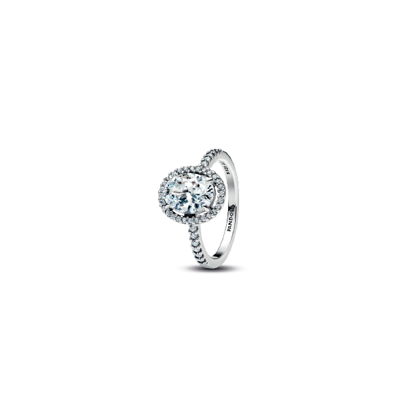 9, Oval Sparkling Halo Statement Ring, Clear CZ Vaughan's Jewelry Edenton, NC