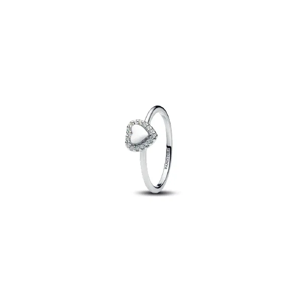 5, Engravable Heart Halo Ring, Clear CZ Vaughan's Jewelry Edenton, NC