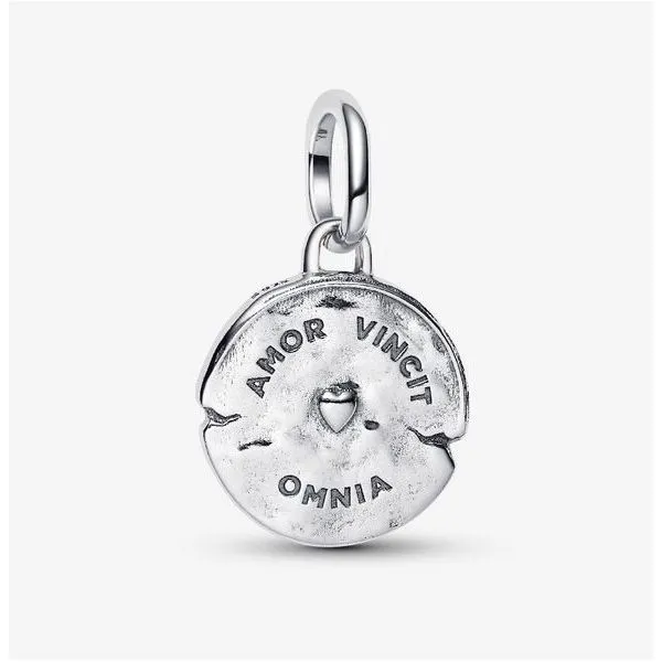 Heart Medallion Charm, Clear CZ (Love Conquers All) Image 2 Vaughan's Jewelry Edenton, NC