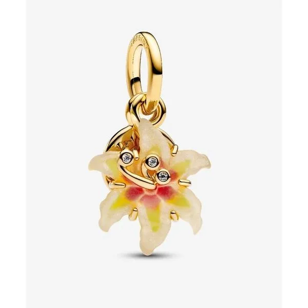 YGP Disney Tangled Sundrop Flower Glow-in-the-Dark Dangle Charm, Clease CZ, Bio-resin Man-Made MOP, Glow-in-the-Dark Enamel Vaughan's Jewelry Edenton, NC