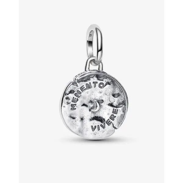Infinity Snake Medallion Charm, Clear CZ (Remember to Live) Image 2 Vaughan's Jewelry Edenton, NC