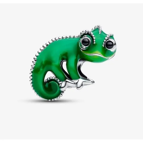Disney Tangled Pascal Colour-Changing Charm, Black Man-Made Crystals, Color Changing Green, Teal, Yellow & Light Yellow Enamel Vaughan's Jewelry Edenton, NC