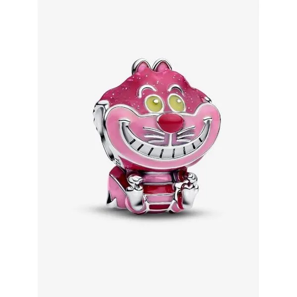 Disney Alice in Wonderland Cheshire Cat Charm, Glow-in-the Dark Sunshine Yellow, Radiant Orchid, Transparent Glittery Pink, Sweet Pink Enamel Vaughan's Jewelry Edenton, NC