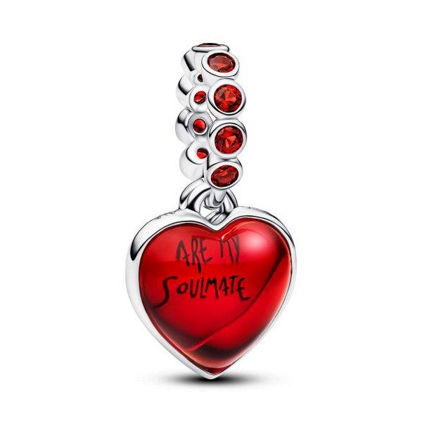 Red Murano Glass Dangle Heart Charm Vaughan's Jewelry Edenton, NC