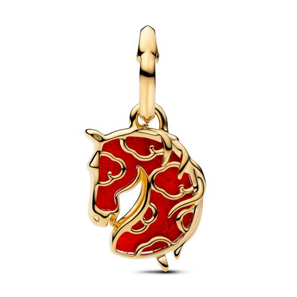 YGP Red Fire Horse Murano Glass Dangle Charm Image 2 Vaughan's Jewelry Edenton, NC